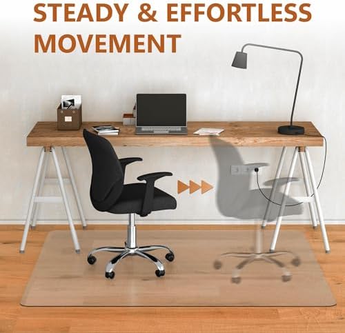 Office Chair Mat, 46"x 60" Vinyl Desk Chair Mat Clear Floor Protector Mat for Hardwood Floor/Rolling Chair Office & Home, Easy Glide and Flat Without Curling - Image 5