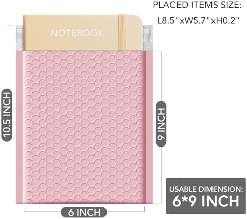 GSSUSA Light Pink Bubble Mailers 6x10 Small Padded Envelopes 1000 Pack - Image 2