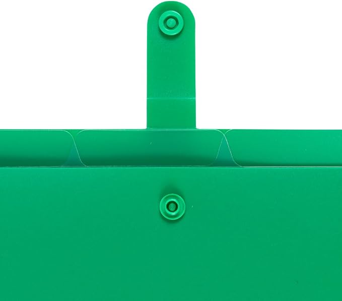 JAM PAPER Slim Expanding File Folder - 5 Pocket Plastic File Folder – Snap Closure - 9 x 11 1/2 - Green - Sold Individually - Image 3