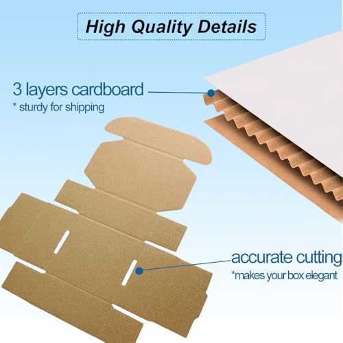 ROTCH 5x5x2'' Small Shipping Boxes, 25 Pack, Cardboard Corrugated Mailers, White (M552-25-W) - Image 3