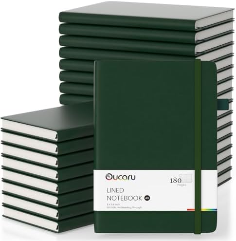 Oucaru Bulk 24 Pack A5 Lined Journal Notebook Set, 180 Pages 100 GSM Paper by Oucaru