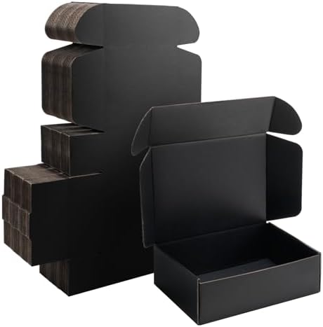 10x7x3 inch Black Shipping Boxes for Small Business- Set of 25 by Yidomto