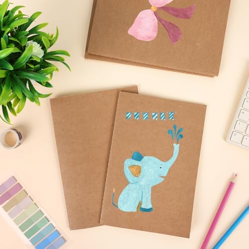 LABUK 100 Pack Lined Kraft Notebooks, A5 Journals Bulk, 8.3x5.5 Notebook Bulk for Traveler Journal, Students Gift School Office Supplies (30 Sheets/60 Pages) - Image 5