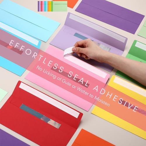 Jutom #10 Letter Size Kraft Envelopes, 10 Colors, 500 Pcs - Image 3