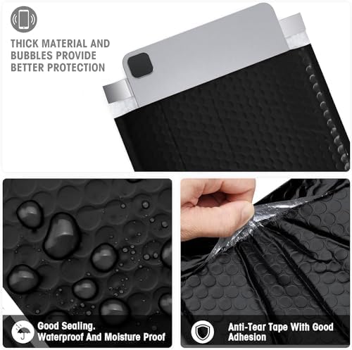 Metronic Bubble Mailers 8.5x12 250 Pack Black Waterproof Padded Envelopes - Image 4