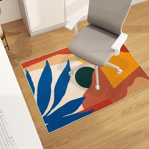 Office Chair Mat for Hardwood Floor, 48"x36" Easy Glide Computer Desk Mat Protector for Rolling Chair Under Desk Rug Nonslip Backing, Machine Wash (Modern) by CHAKME