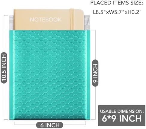 GSSUSA Teal Bubble Mailers 6x10" 500 Pack Padded Envelopes Self Seal - Image 2