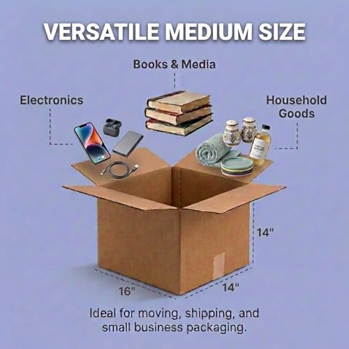 BOX USA Shipping Boxes 16"L x 14"W x 14"H, 25-Pack Medium Corrugated Cardboard Boxes for Shipping, Mailing, Packing, Packaging and Storage - Image 4