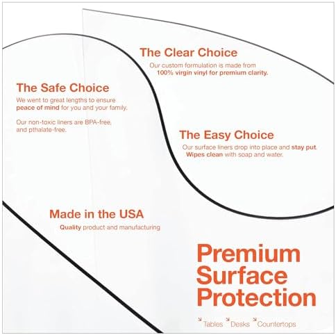 Clear Table Protector, USA Made, Safe, 44 Inch Round, 2mm Thick Ultra Smooth Vinyl, Clear Round Table Cover for Dining Room Table, Table Pad for Kitchen Wooden Table - Image 5