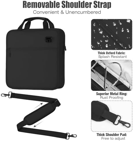 MoKo Zipper Binder, 3 Inch 3 D Ring, 5 Tab File Folders, 700 Sheets, Black - Image 4