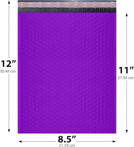 Purple Bubble Mailers 8.5x12, Self Seal Poly Padded Envelopes #2, 300 Pack - Image 2