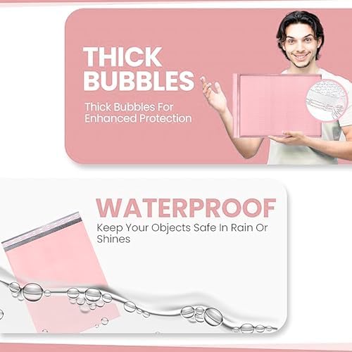 Light Pink Bubble Mailers 14.50x20, Poly Padded Envelopes #7, 100 Pack - Image 4