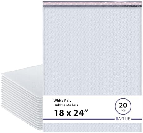 Bubble Mailers 18x23, Self Seal Poly Padded Envelopes #9, 20 Pack by BAYLUE