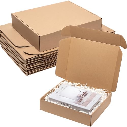 Wowxyz Shipping Boxes 13x11x3 Inches 20 Pack Corrugated Cardboard Mailing Boxes for Small Business, Kraft Medium Literature Mailer Packaging Supplies Brown by Wowxyz