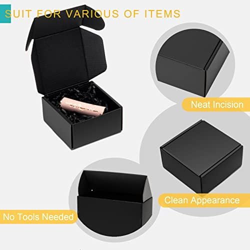 Mcfleet 4x4x2" Black Shipping Boxes Small Corrugated Cardboard Box 24 Pack - Image 4