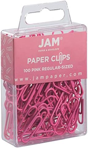 JAM PAPER Colorful Standard Paper Clips - Regular 1 Inch - Pink Paperclips - 100/Pack - Image 2