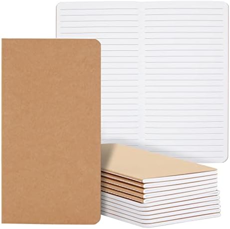 Paper Junkie Bulk Kraft Paper Notebooks - H5 (4.4 x 8.26 In), 12-Pack Soft Cover Kraft Brown - Lined Travel Journal & Creative Writing Notebook by PaperJunkie