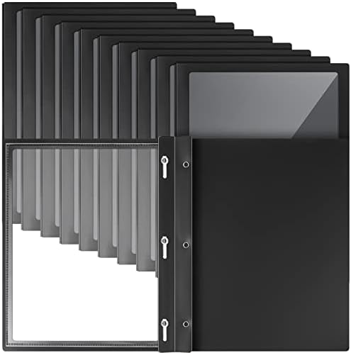 Teling 36 Pcs Report Covers with 3 Prong Presentation Folders, Black by Teling