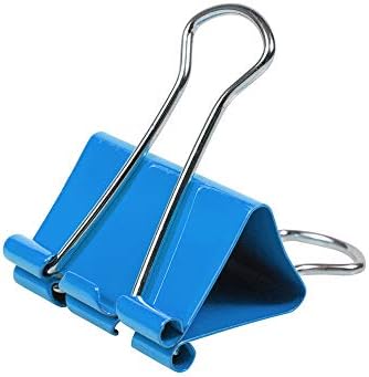 JAM PAPER Colorful Binder Clips - Medium - 1 1/4 Inch (32 mm) - Blue Binderclips - 15/Pack - Image 3