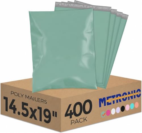 Metronic Bulk Poly Mailers 14.5x19 400 Pack, Self Seal Large Shipping Bags by METRONIC