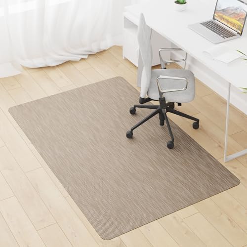 Office Chair Mat, 46" x 72" Computer Chair Mat for Hardwood Floor, Non-Curve Anti Slip Hard Floor Protector for Rolling Chair, PVC Mat Desk Rug for Home Office by HOMEK