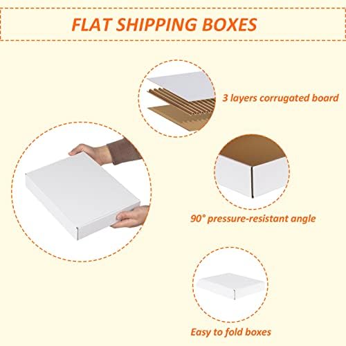 HORLIMER 12x9x2 inches Shipping Boxes Set of 25, White Corrugated Cardboard Box Literature Mailer - Image 3