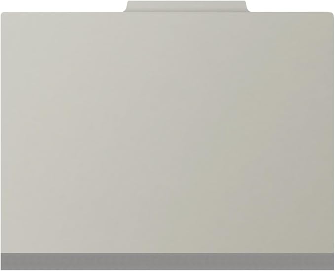 25 Pt. Pressboard Classification Folders, 2/5 Cut ROC Top Tab, Letter Size, 3 Dividers, Light Grey (Box of 10) - Image 3
