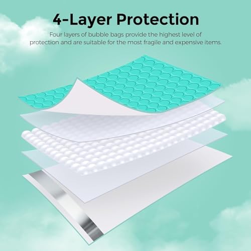 Metronic Bubble Mailer 8.5x12 Inch Teal 250 Pack Teal Padded Envelopes - Image 4