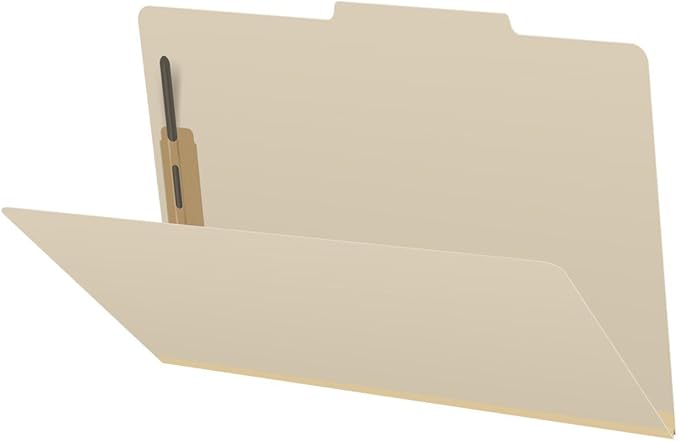 Top Tab Pressboard Folders, Legal Size, 2" exp, Fasteners Pos #1 & #3, Manila (Box of 25) by Ecom+Folders