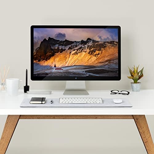 Premium Felt Desk Mat | Small 12" x 27.5" | Multifunctional Desk Pad for Home Office | Light Gray - Image 2