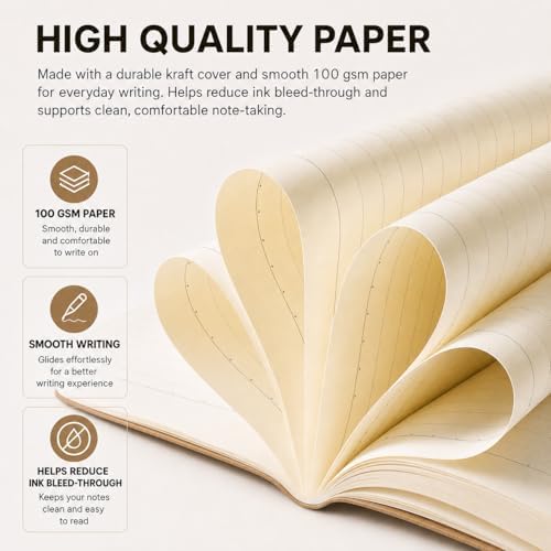 LIONSOUL 30 Pack Kraft Notebooks Bulk 80 Pages A5 Lined Journals Brown Journal Notebooks Sewn Binding Journals in Bulk for Writing Notes Office Supplies - Image 4