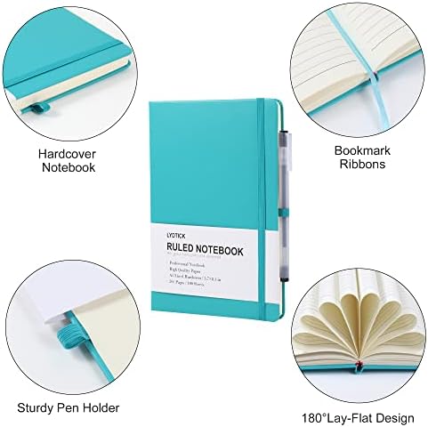 20 Pack Journals for Writing College Ruled Notebooks Journal in Bulk, Hardcover Notebooks (200Pages) for Note Talking, Lined Bullet Journals for Home School Office, 5.7"x8.4", Emerald - Image 3