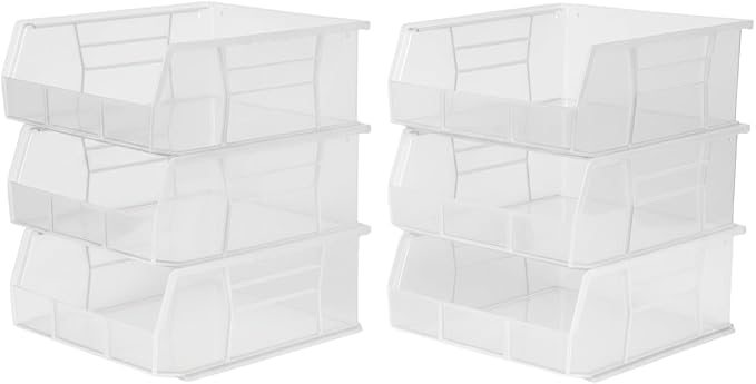 HE HUDSON EXCHANGE 11" x 11" x 5" (6 Pack) Plastic Stackable Storage Bin, Clear by HudsonExchange