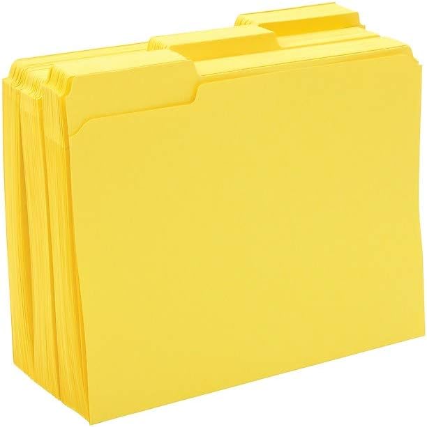 Staples Reinforced Colored File Folders, Letter Size, 3‑Tab Design, Yellow, Heavy‑Duty Construction, 100/Box - Image 4