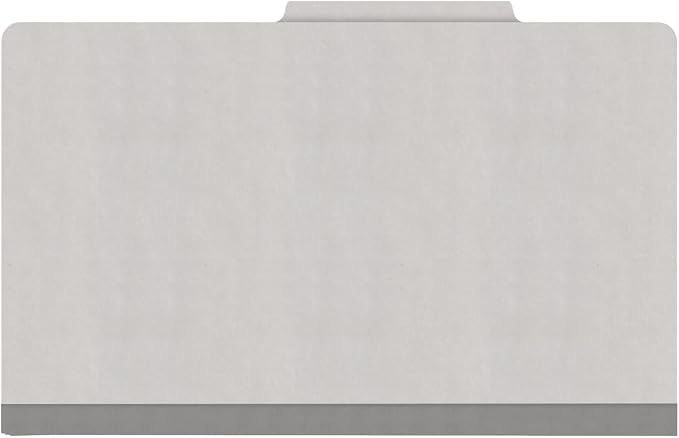 18 pt Heavy Duty Top Tab Color Folders, 2/5 Cut ROC Top Tab, Legal Size, 2 Dividers, Grey (Box of 10) - Image 3