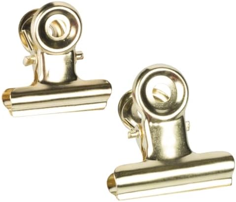 JAM PAPER Metal Bulldog Clips Combo Pack - Small & Medium - 22mm & 31mm - Gold - 40/Pack by JAMPaper