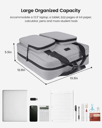 4 Inch Zipper Binder 3 Ring with Shoulder Strap,Tough/Multi-Pocket - Image 7