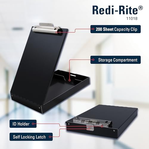 Saunders Redi-Rite Recycled Aluminum Storage Clipboard - Black - Letter Size (11018) - Image 4