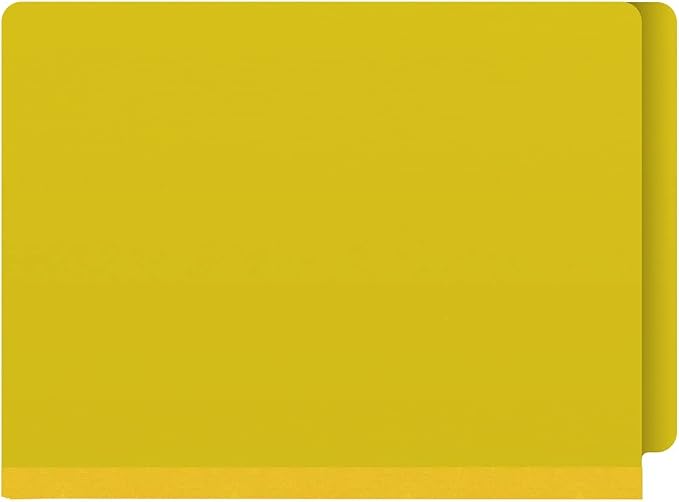25 Pt. Pressboard Classification Folders, Full Cut End Tab, Letter Size, No Dividers, Yellow (Box of 25) - Image 3