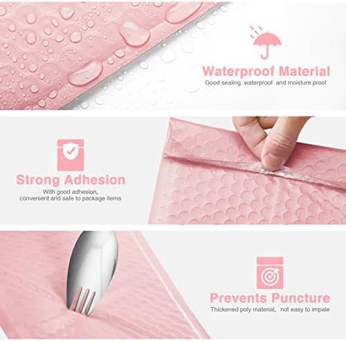 METRONIC Bubble Mailers 6x10" Padded Envelopes Light Pink 300 Pack Sealing - Image 3