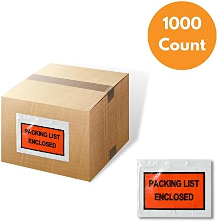 PSBM 1000 PCS, 7 x 5.5 Inch Orange Full Face Packing List Enclosed Bags, Shipping Mailing Envelopes and Packing Slip Pouches for Mailing Labels, Invoices and Documents - Image 4