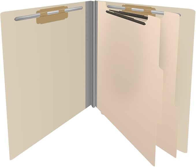 18 Pt. Manila Classification Folders, Full Cut End Tab, Letter Size, 2 Dividers (Box of 10) - Image 4