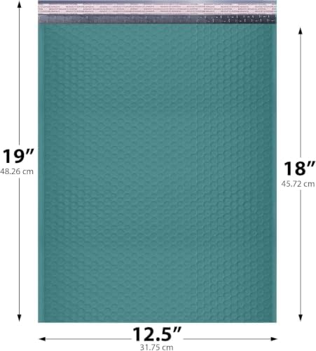 Green Bubble Mailers 12.5x19, Self Seal Poly Padded Envelopes #6, 150 Pack - Image 2
