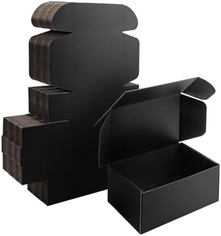 9x6x4 inch Black Shipping Boxes for Small Business- Set of 25 by Yidomto