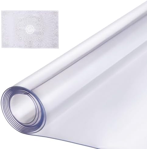 VEVOR Plastic Table Cover, 42 x 96 Inch 1.5 mm Thick Clear Rectangle PVC Desk Mat Protector, Waterproof & Easy Cleaning Desk Pad Tablecloth, for Office Dresser, Dining Room, Night Stand by VEVOR