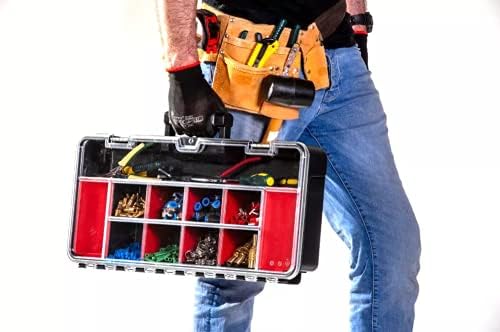 Vertical Parts Organizer Box – Deep Storage Container with 14 Compartments & 6 Removable Dividers – Heavy-Duty Shelf Unit for Hardware, Plumbing, Electrical, or Craft Supplies - Image 2