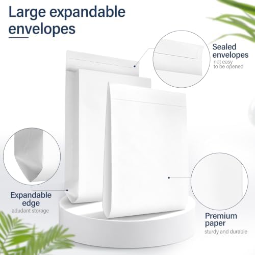 60 Pack Expandable Catalog Manilla Envelopes 10x13 Large White - Image 3