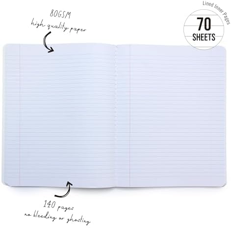 Pukka Pad, Carpe Diem Composition Notebooks - 48 Pack of Journals Featuring 140 Pages of College Ruled 80GSM Paper with Sturdy Cover Stock - 9.75 x 7.5in - Color Wash - Image 4