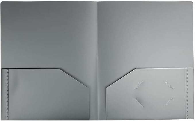 JAM PAPER Heavy Duty Plastic 2 Pocket Extra Tough School Folders - Silver - 6/Pack - Image 4