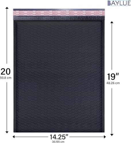 Black Bubble Mailers 14.50x20, Self Seal Poly Padded Envelopes #7, 100 Pack - Image 2